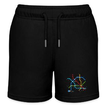 Quedlinburg (U-Bahn-Liniennetz-Edition) - Kids Organic Sweat Shorts by Stanley/Stella - black - Front