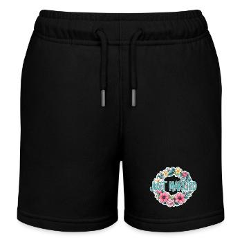 Just Married - For Wedding - Kids Organic Sweat Shorts by Stanley/Stella - black - Front