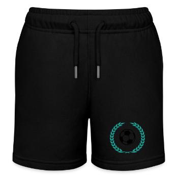 Football Icon Laurel Wreath - Kids Organic Sweat Shorts by Stanley/Stella - black - Front
