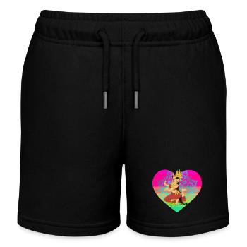 Dancer Asia India Thailand Heart Holiday - Kids Organic Sweat Shorts by Stanley/Stella - black - Front