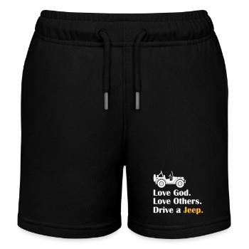 Aimez Dieu Aimez les autres Conduisez une Jeep - Short de jogging enfant bio Stanley/Stella - noir - Devant