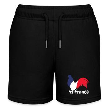 Coq français bleu blanc rouge - Short de jogging enfant bio Stanley/Stella - noir - Devant