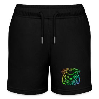 Level Schule Gamer Zocker idötzchen 1.Schultag - Kinder Organic Joggingshorts Mini Bolter von Stanley/Stella - Schwarz - Vorne