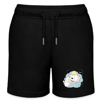 Dog Korean - Japanese Style 03B - Kids Organic Sweat Shorts by Stanley/Stella - black - Front