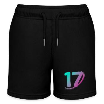 Nummer 17 mehrfarbig - Kinder Organic Joggingshorts Mini Bolter von Stanley/Stella - Schwarz - Vorne