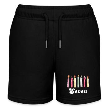 7e anniversaire bougie - Short de jogging enfant bio Stanley/Stella - noir - Devant