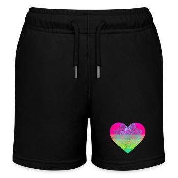 Herz Herzen Mandala - Kinder Organic Joggingshorts Mini Bolter von Stanley/Stella - Schwarz - Vorne