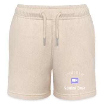 J’peux pas j’ai réunion zoom - Short de jogging enfant bio Stanley/Stella - écru doux - Devant