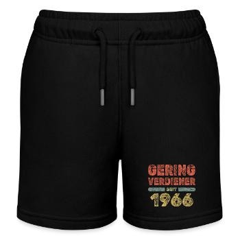 Born in 1966 - Kids Organic Sweat Shorts by Stanley/Stella - black - Front