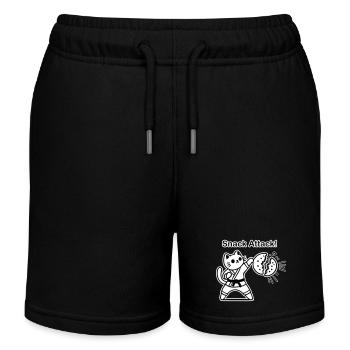 Karate-Katze, die einen Keks schlägt - Snack Attack Design - Kinder Organic Joggingshorts Mini Bolter von Stanley/Stella - Schwarz - Vorne