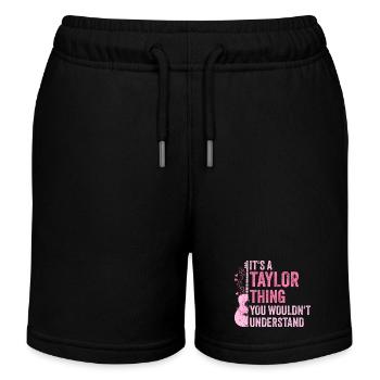 Taylor Thing 1 haha OMG je déteste le - Short de jogging enfant bio Stanley/Stella - noir - Devant