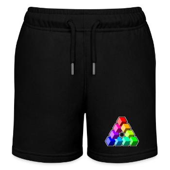 Triangle Colored Cubes - Kids Organic Sweat Shorts by Stanley/Stella - black - Front
