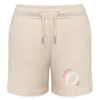 Letter o flowers - Kids Organic Sweat Shorts by Stanley/Stella - soft Ecru - Front