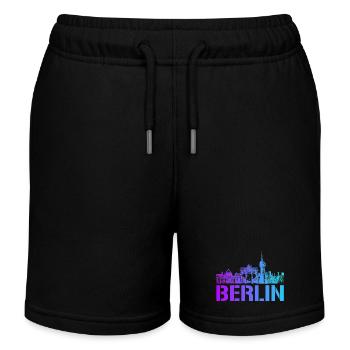Ligne d’horizon de Berlin avec point de repère de Berlin - Short de jogging enfant bio Stanley/Stella - noir - Devant