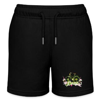 Vélo vert conçu avec beaucoup d’amour - Short de jogging enfant bio Stanley/Stella - noir - Devant