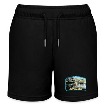 boat from Moliceiros to Aveiro, Portugal - Kids Organic Sweat Shorts by Stanley/Stella - black - Front
