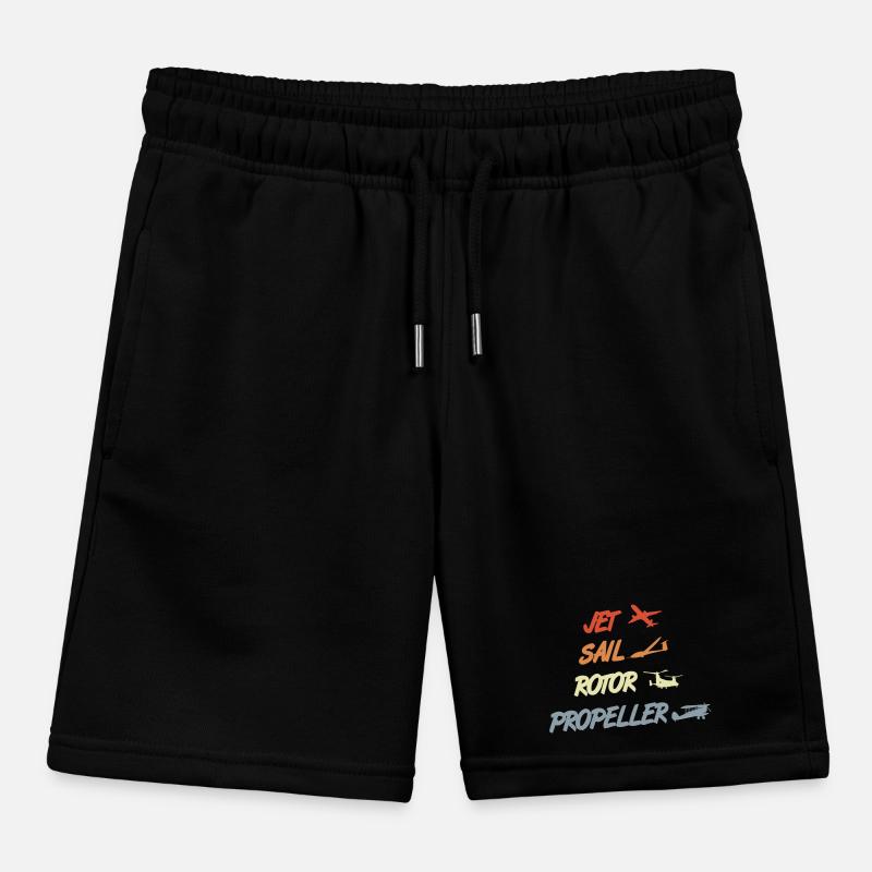 Retro Airplane Models Kids Organic Sweat Shorts by Stanley/Stella