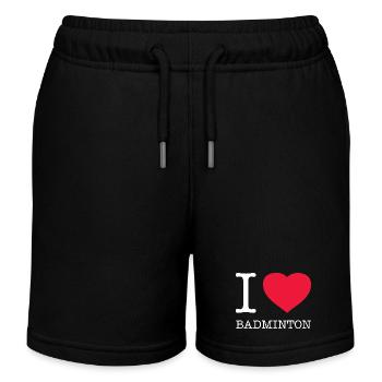I LOVE BADMINTON - Kinder Organic Joggingshorts Mini Bolter von Stanley/Stella - Schwarz - Vorne