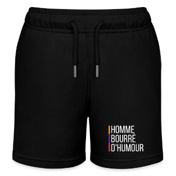 A man full of humour - Kids Organic Sweat Shorts by Stanley/Stella - black - Front