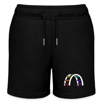 LGBTQ Pride Bridge - Kinder Organic Joggingshorts Mini Bolter von Stanley/Stella - Schwarz - Vorne