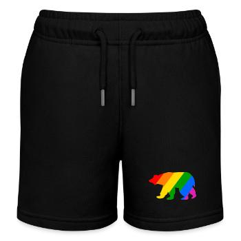 Rainbow Polar Bear - Kids Organic Sweat Shorts by Stanley/Stella - black - Front