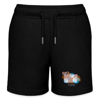 Korallenmagie im Fokus - Kinder Organic Joggingshorts Mini Bolter von Stanley/Stella - Schwarz - Vorne
