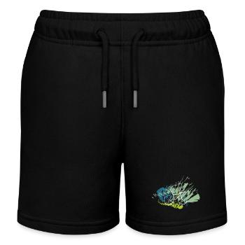RIKELS Design: Radfahrer 2025 - Kinder Organic Joggingshorts Mini Bolter von Stanley/Stella - Schwarz - Vorne