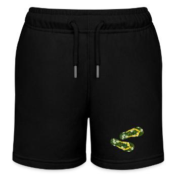 Latschen Gänseblümchen Flip Flops Camping Rasen - Kinder Organic Joggingshorts Mini Bolter von Stanley/Stella - Schwarz - Vorne