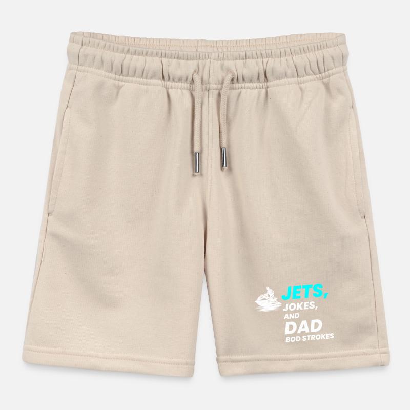 Jets Jokes and Dad Bod Strokes  Kids Organic Sweat Shorts by Stanley/Stella
