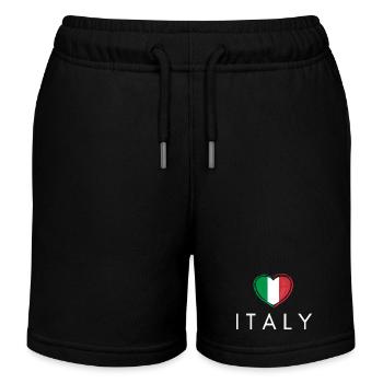 Cœur avec drapeau italien, fierté italienne - Short de jogging enfant bio Stanley/Stella - noir - Devant