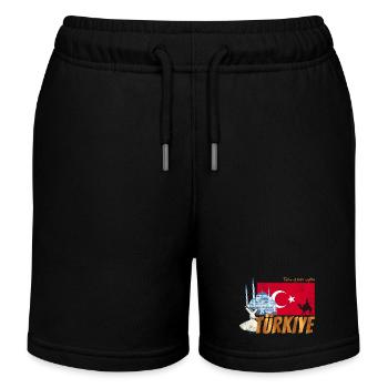 Türkiye Istanbul Vintage Fahne Türkei Sovenir - Kinder Organic Joggingshorts Mini Bolter von Stanley/Stella - Schwarz - Vorne