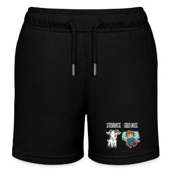 Steinbock - Kein Bock - Achtung Flachwitz! - Kinder Organic Joggingshorts Mini Bolter von Stanley/Stella - Schwarz - Vorne