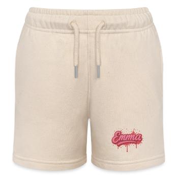 Graffiti Prénom Emma cadeau idéal imprimable  - Short de jogging enfant bio Stanley/Stella - écru doux - Devant
