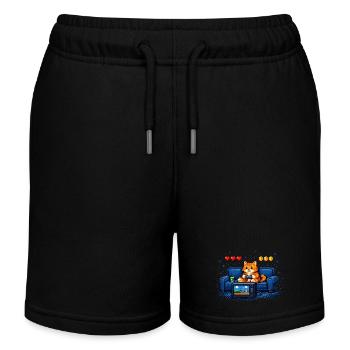 Gaming Cat – Humour de gamer PC - Short de jogging enfant bio Stanley/Stella - noir - Devant