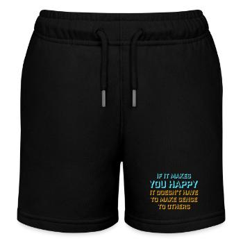 If Makes You Happy Sense Others Spruch Glück Frei - Kinder Organic Joggingshorts Mini Bolter von Stanley/Stella - Schwarz - Vorne