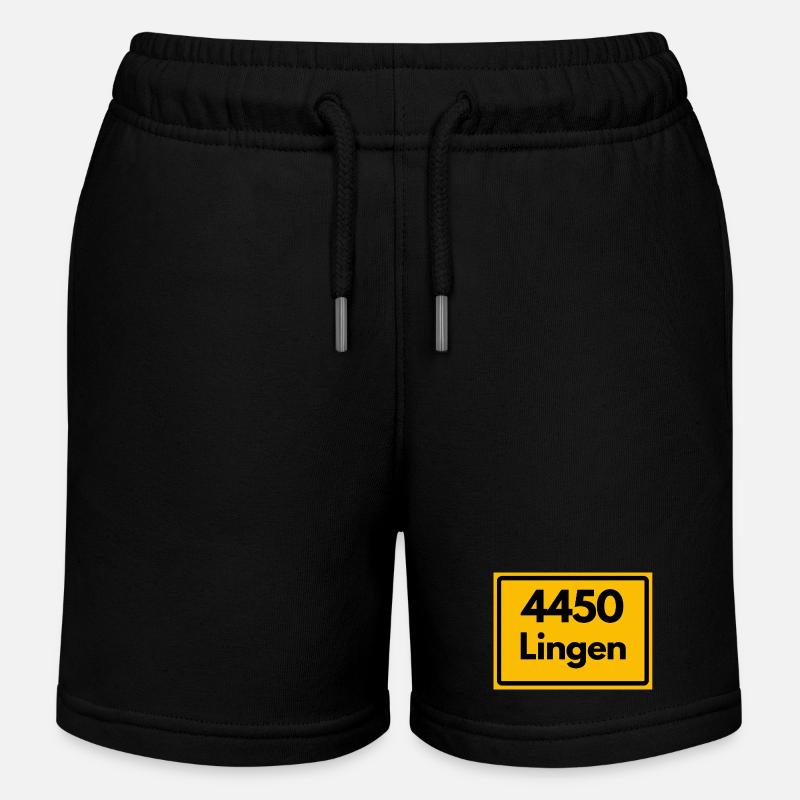 OLD POSTCODE POSTCODE RETRO 4450 LINGEN - Kids Organic Sweat Shorts by Stanley/Stella - black