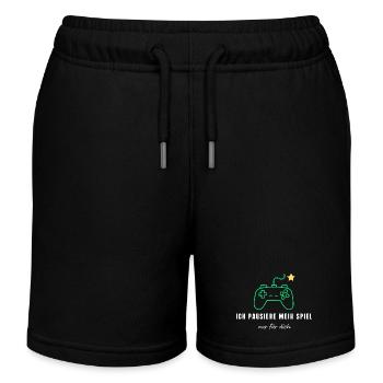 Ich pausiere mein Spiel nur für dich - Lustiges Ga - Kinder Organic Joggingshorts Mini Bolter von Stanley/Stella - Schwarz - Vorne