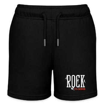Rock Climber Lettering Climber Design - Kids Organic Sweat Shorts by Stanley/Stella - black - Front