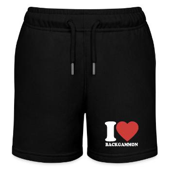 J’adore le backgammon | Jeu de société | Don - Short de jogging enfant bio Stanley/Stella - noir - Devant