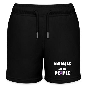 Animals are my people  - Kids Organic Sweat Shorts by Stanley/Stella - black - Front
