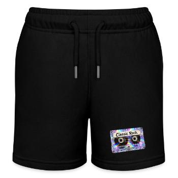 Cassette de musique rétro rock classique - Short de jogging enfant bio Stanley/Stella - noir - Devant
