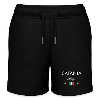 Catania Sicily Coordinates Travel Souvenir - Kids Organic Sweat Shorts by Stanley/Stella - black - Front