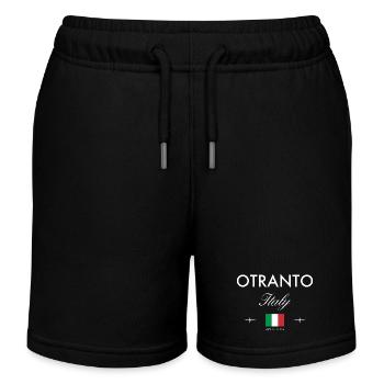 Otranto Italy Coordinates Travel Souvenir - Kids Organic Sweat Shorts by Stanley/Stella - black - Front