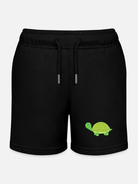 Schildkröte Schildkröten Turtles Tortue - Kinder Organic Joggingshorts Mini Bolter von Stanley/Stella - Schwarz