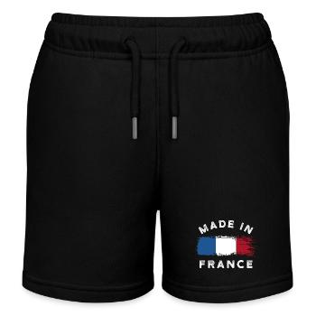 Fabriqué en France - Drapeau France - Short de jogging enfant bio Stanley/Stella - noir - Devant