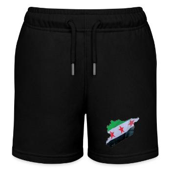 Syrien Flagge in der Syrien Landkarte - Kinder Organic Joggingshorts Mini Bolter von Stanley/Stella - Schwarz - Vorne