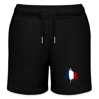 Conception de la tache du drapeau de la France - Short de jogging enfant bio Stanley/Stella - noir - Devant