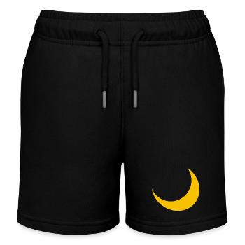 Moon Crescent Moon Night Sky - Kids Organic Sweat Shorts by Stanley/Stella - black - Front