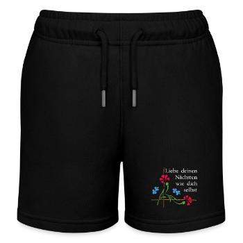 Nächstenliebe 2 - Kinder Organic Joggingshorts Mini Bolter von Stanley/Stella - Schwarz - Vorne