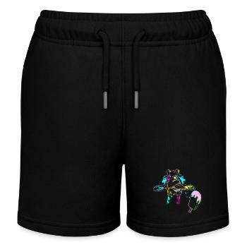 Giraffe Sommer Giraffen Eiskrem Kind Kinder Eis - Kinder Organic Joggingshorts Mini Bolter von Stanley/Stella - Schwarz - Vorne